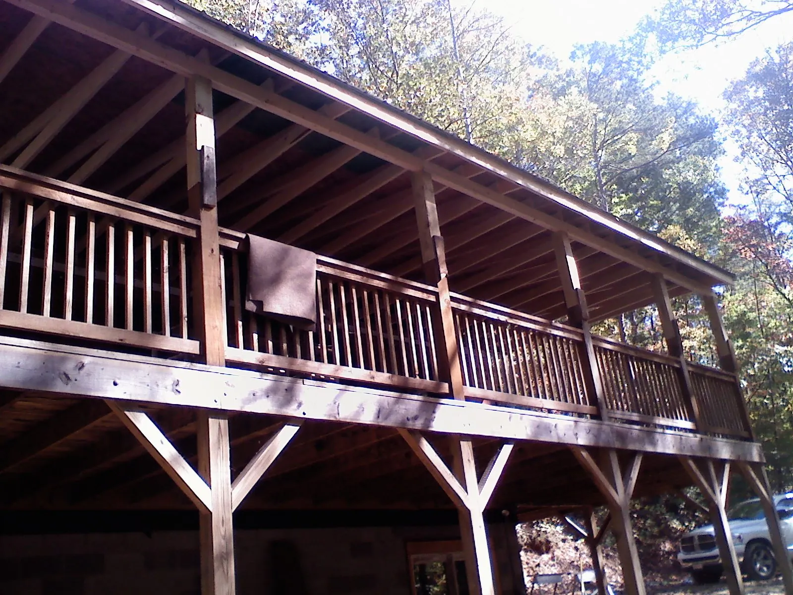 Timber framing under a new elevated porch and deck — Roof Leak Repair in Lengby by Roofing Brothers